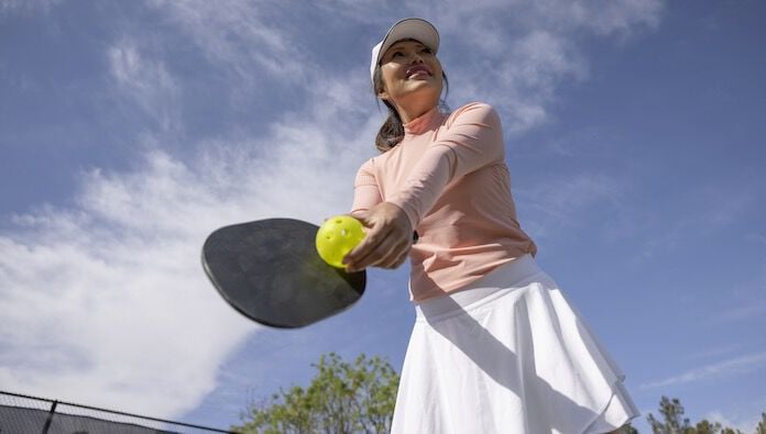 Woman playing tennis